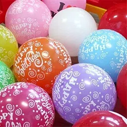 party gliters Printed Happy birthday Multicolor balloon 25pcs Balloon image 3
