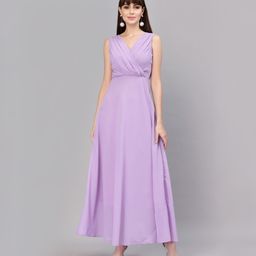 aayu Women Fit and Flare Purple Maxi/Full Length Dress-picture-15