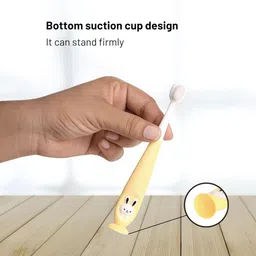 wagwanfly Toothbrush For Kids|Ultra Soft Micro Bristles |BPA Free with Suction Cup(Yellow) Extra Soft Toothbrush image 2