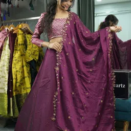 payu Self Design Semi Stitched Lehenga Choli image 3
