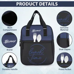 plurals New Stylish Storage TIffin BAG School/Collage Or Picnic Unisex Water Waterproof Lunch Bag image 5