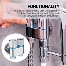 alligator Two Way Angle Valve Tap For Bathroom/Wash Basin & Toilet Taps Brass Oero Health Faucet & Flush With Wall Flange Angle Cock Faucet Angle Valve Faucet image 5