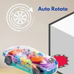 saleoff Transparent Musical Concept Racing Car with 3D Flashing LED Lights for Kids-204 image 2