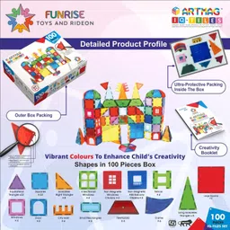 funrise Magnetic Tiles Combo Set of 100 psc image 4