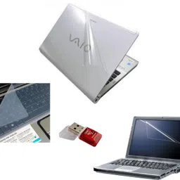 Advik Arts 4in1 Combo of Transparent Skin Sticker, USB Card Reader, Screen & Key Guard for All Laptop & Notebook Combo Set-picture-23
