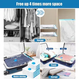 capitalpoint Storage Vaccum Bag pack of 6 (Medium 50 X 70 cm) Travel Storage Vacuum Bags image 3