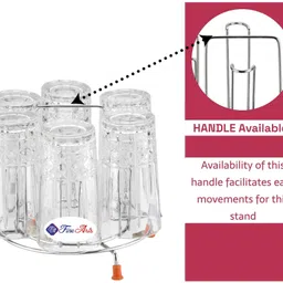 finearts Stainless Steel 6 Slots Glass Holder Stainless Steel Glass Holder image 2