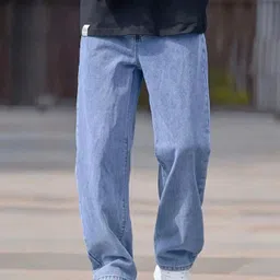 yanger boys Men Straight Fit Mid Rise Light Blue Jeans image 5