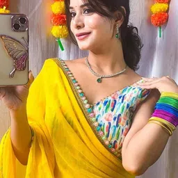 chigs Self Design Bollywood Georgette Saree image 1