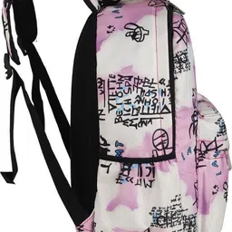 tottica Medium 25 L Laptop Backpack Trendy Pink & White Printed Backpack for School, College & Travel image 3