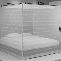 mehon craft Mosquito Polyester Fab Net (Size 6x7-ft) Polyester Washable Adults Mosquito Net image 4