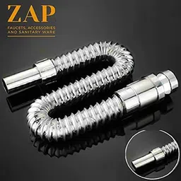zap Waste Pipe Chrome Flexible PVC CP Hose Pipe for Bathroom Wash Basin Hose Pipe image 3