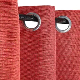 the conversion Orange Premium Jute Solid 8ft Light Filtering Eyelet Longdoor Curtain (1 Pc) image 2