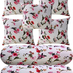 swikon star Microfibre Floral Bolster Pack of 7-picture-19