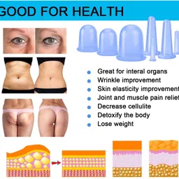 acumart silicone vaccum cupps set of 7 chinese cupping set for cellulite body Fitness Accessory Kit Kit image 3