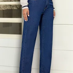 gold-d.a fashion Women Relaxed Fit Mid Rise Blue Jeans-picture-10