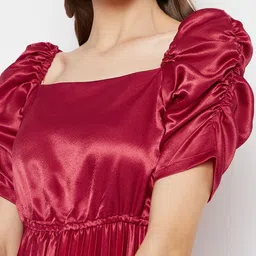 u&f Women Maxi Maroon Full Length Dress image 5