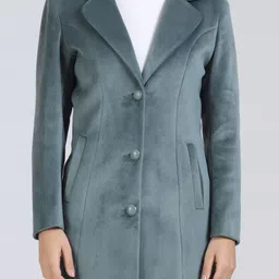 young club classic GERMA VELVET Self Design Coat For Women image 4