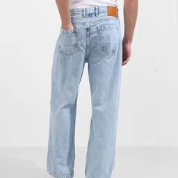 the indian garage co. Men Relaxed Fit Mid Rise Blue Jeans image 5