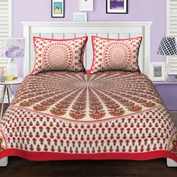 Cotton Double Flat 140 TC Printed Bedsheet-image-81