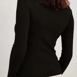 raavi colors Casual Regular Sleeves Solid Women Black Top image 2