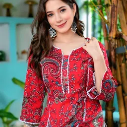 rl fashionn Women Printed Viscose Rayon Straight Kurta image 3