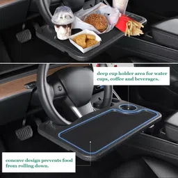 skybucket Food Tray for Eating with Drinks Holder Multipurpose Universal Travel Car Cup Holder Tray Table-picture-17