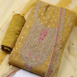 meena bazaar Unstitched Chanderi Salwar Suit Material Embroidered-picture-20