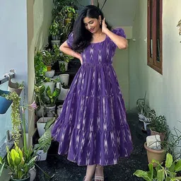 shreeharitendes Printed Cotton Rayon Stitched Anarkali Gown image 4