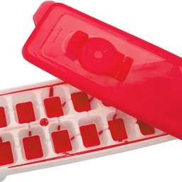 signoraware Food Grade BPA Free Plastic Freezer Ice Cube Mould Tray Box for Fridge Red Silicone Ice Cube Tray-picture-11