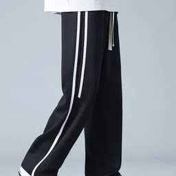 paralians Men Solid Black Track Pants image 2