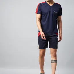 chrome & coral Colorblock Men Track Suit image 3