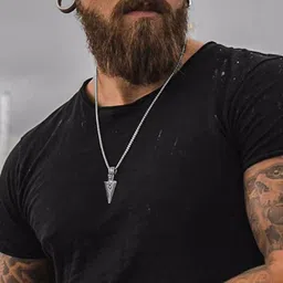 reversea Arrow & Owl Ring for Men and Boys Stylish Biker/Party Wear Silver Stainless Steel Pendant image 2