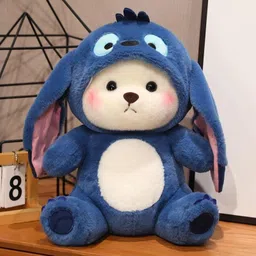Latest Blue Dressed Teddy Bear stuffed toys for , removable hat,-image-24