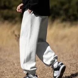 genz Men Solid Grey Track Pants image 3