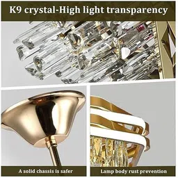savorade 400mm profile Modern K9 Crystal Chandeliers Chandelier Ceiling Lamp image 5