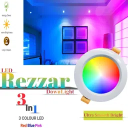 mnlight 10 Watt Down Light 3-1 Multi color pack of 4 Ceiling Light Ceiling Lamp image 2