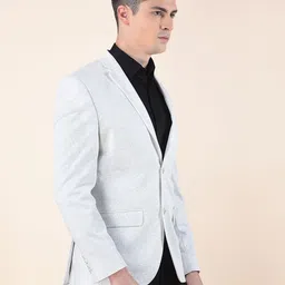 cantabil Men Self Design Single Breasted Casual Blazer image 4