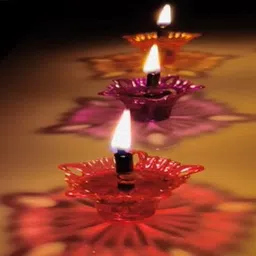 esp 3D Reflection Designer Reusable Multi Shape Transparent Oil Diya Candle-picture-15