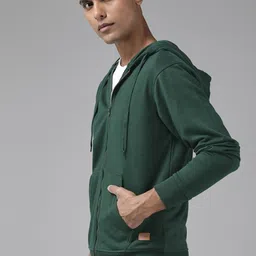 roadster Men Full Sleeve Solid Hooded Sweatshirt image 3