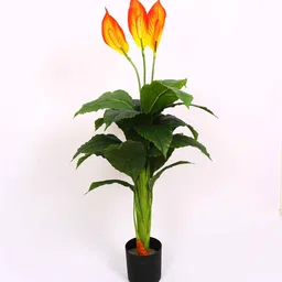 arick decor Artificial Spathiphyllum Plant with Pot image 4