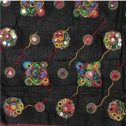 gopveer Cotton Blend Embellished Black Women Dupatta image 3