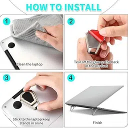 LISTRO Mini Laptop Stand for Desk Pack of-2 (Silver) Mini Metal Folding Portable Laptop Stand | Compact & Design Aluminum Anti-Slip Laptop Stand image 5