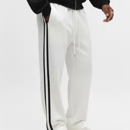 dockstreet Men Solid White Track Pants image 1