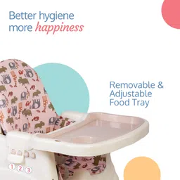 luvlap High Chair with Wheels, 3 Height Adjustments, Cushion for Comfort image 3