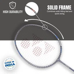 yonex Badminton Racquet set - (Astrox Attack 9 Racket, Mavis 200i Shuttle, Towel Grip) Grey Strung Badminton Racquet image 4