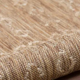 priyate Beige Geometric Polypropylene 8 ft x 10 ft Machine Made Carpet image 5
