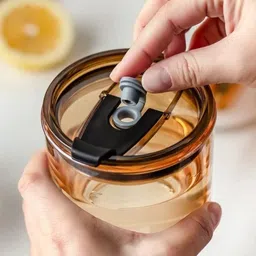 kleesi Reusable Glass Coffee Sipper Mugs with Lid & Straw Pack of 1 Glass Water/Juice Glass image 2