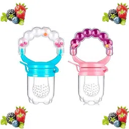 vadhavan BPA-Free Silicone Food Nibbler for Fruit and Veggie with Rattle Handle (2pc) Feeder-picture-11