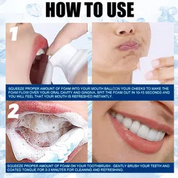 barbers crew Teeth Whitening Foam To Removes Bad Breath Fights Germs For Men & Women- Teeth Whitening Kit image 5